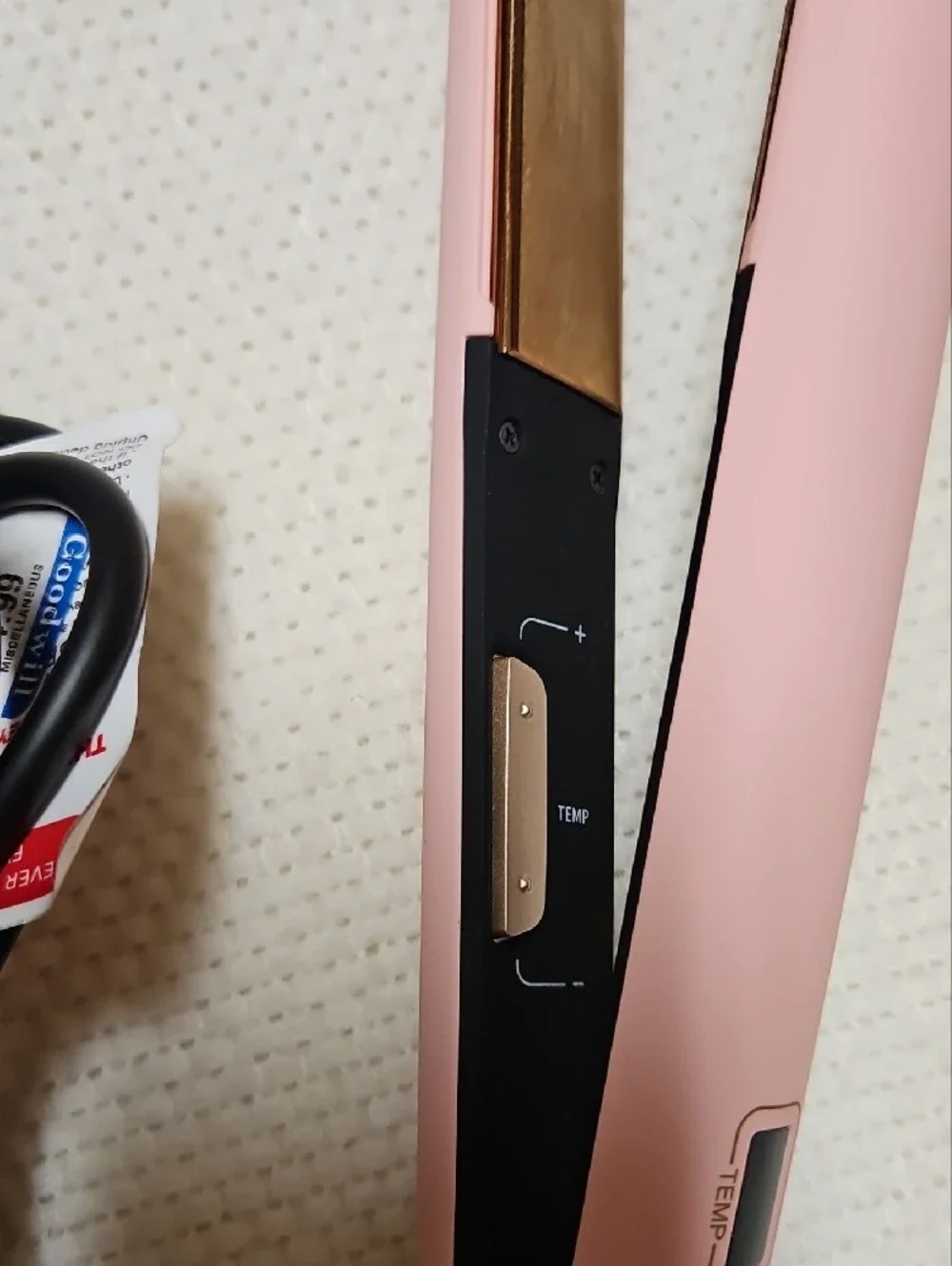 Tymo Pink Ceramic Hair Straightener with Rose Gold Accents